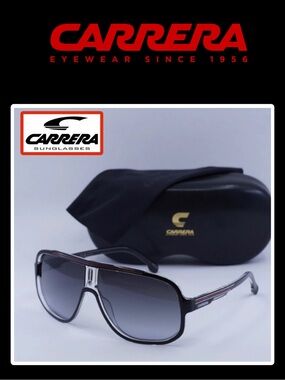 New CARRERA 1058/S Black/Red/Dark Grey Gradient 63-Sunglasses